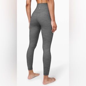 Lululemon Align High-Rise Pant 25", Size 10, Heathered Black White/Black